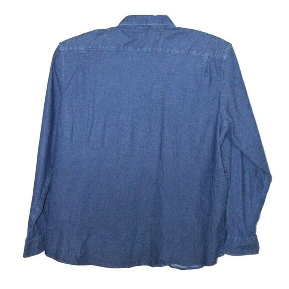 Wrangler Medium Blue Denim Mens 3XL Flex For Comfort Button Up Long Sleeve Shirt - Picture 2 of 6
